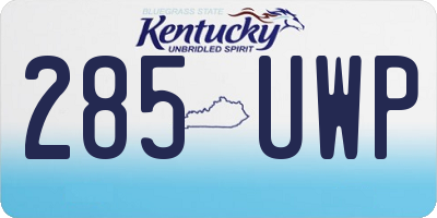 KY license plate 285UWP