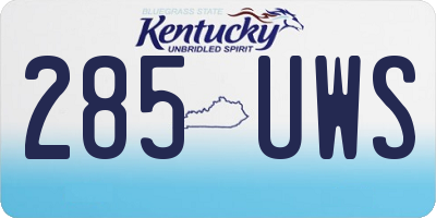 KY license plate 285UWS