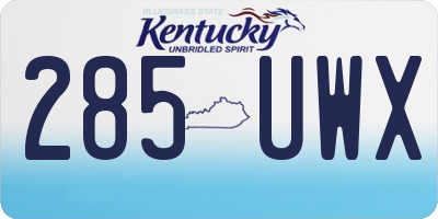 KY license plate 285UWX