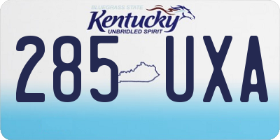 KY license plate 285UXA