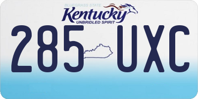 KY license plate 285UXC