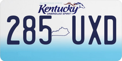 KY license plate 285UXD