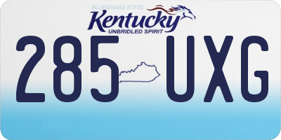 KY license plate 285UXG