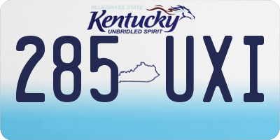 KY license plate 285UXI