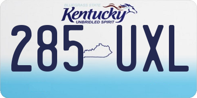 KY license plate 285UXL