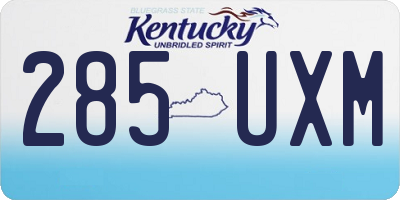 KY license plate 285UXM