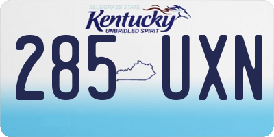 KY license plate 285UXN