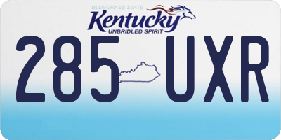 KY license plate 285UXR