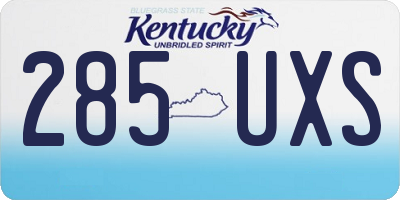 KY license plate 285UXS