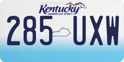 KY license plate 285UXW