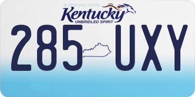 KY license plate 285UXY