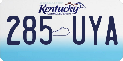 KY license plate 285UYA