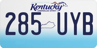 KY license plate 285UYB