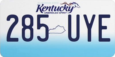 KY license plate 285UYE