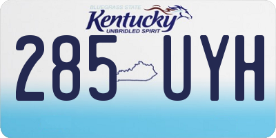 KY license plate 285UYH