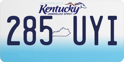KY license plate 285UYI