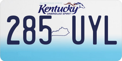 KY license plate 285UYL