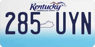 KY license plate 285UYN