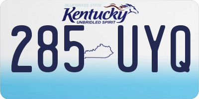 KY license plate 285UYQ