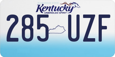 KY license plate 285UZF