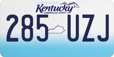KY license plate 285UZJ