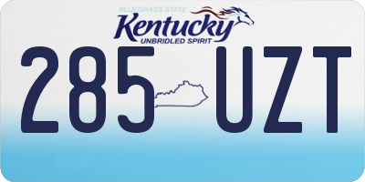 KY license plate 285UZT