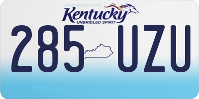 KY license plate 285UZU