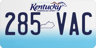 KY license plate 285VAC