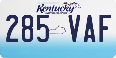 KY license plate 285VAF