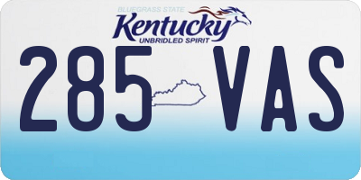 KY license plate 285VAS