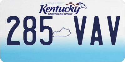 KY license plate 285VAV