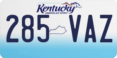 KY license plate 285VAZ