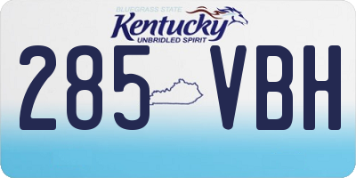 KY license plate 285VBH