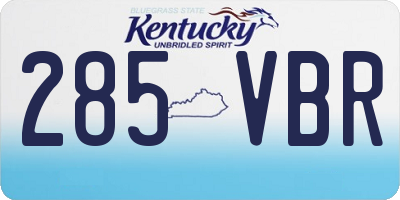 KY license plate 285VBR