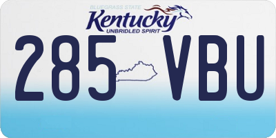 KY license plate 285VBU