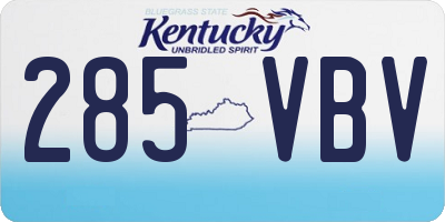 KY license plate 285VBV