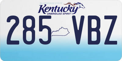 KY license plate 285VBZ