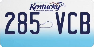 KY license plate 285VCB