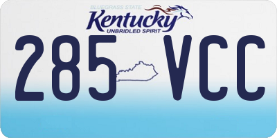 KY license plate 285VCC