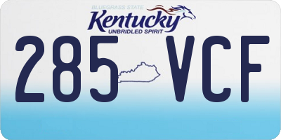 KY license plate 285VCF