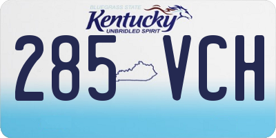 KY license plate 285VCH