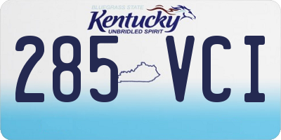 KY license plate 285VCI