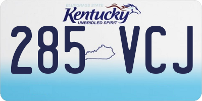KY license plate 285VCJ