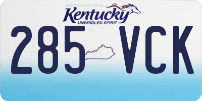 KY license plate 285VCK
