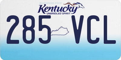 KY license plate 285VCL