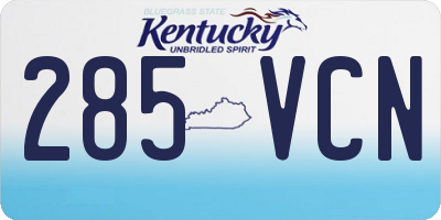 KY license plate 285VCN
