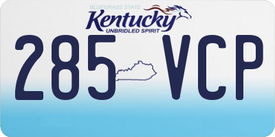 KY license plate 285VCP