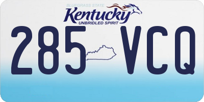 KY license plate 285VCQ