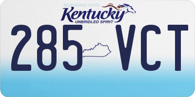 KY license plate 285VCT