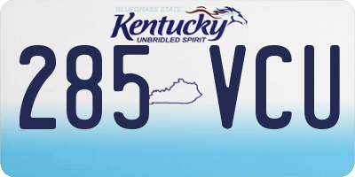 KY license plate 285VCU